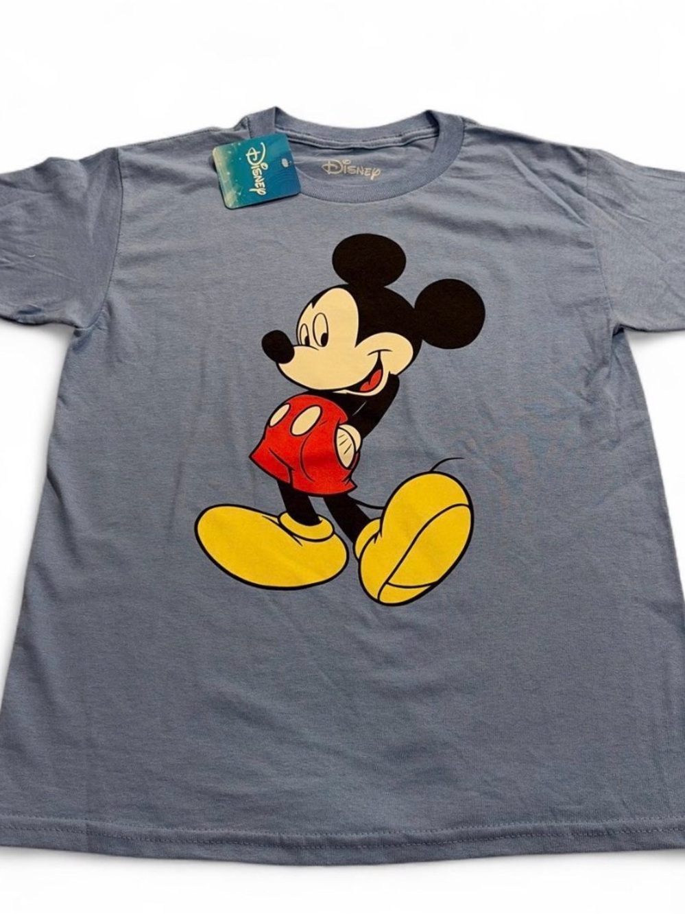 NWT Disney Short-Sleeve Mickey Graphic Tee - Gray with Yellow & Red Sz S NWT